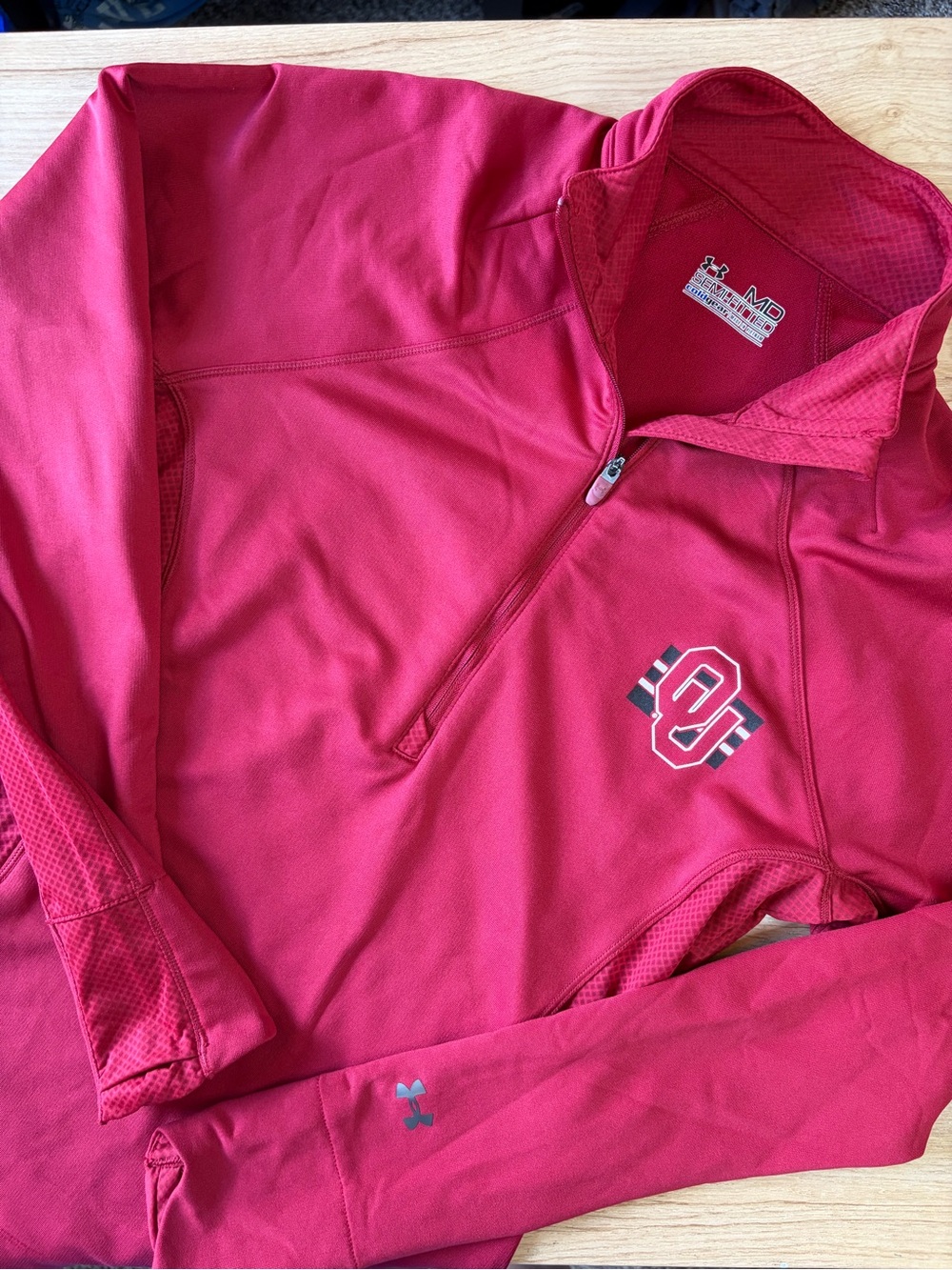 Under Armour Oklahoma University Simi-Fitted ColdGear Quarter-Zip Pullover MD